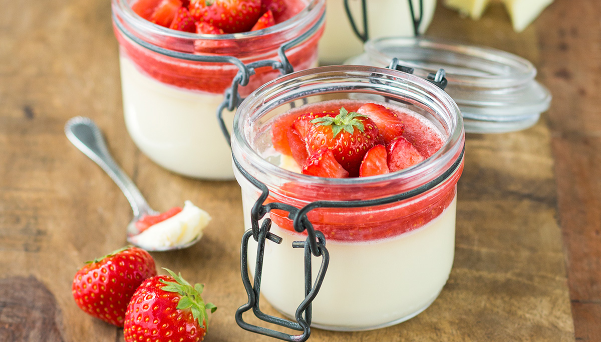 Romige panna cotta nagerecht